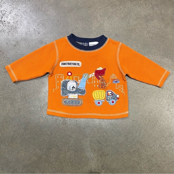 Vintage Baby Q Construction Embroidered Patchwork Long Sleeve T Shirt - Picture 1 of 6